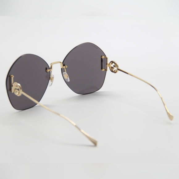 NEW GUCCI GG1203S 002 WOMEN GOLD GRAY OVERSIZED WOMEN SUNGLASSES GUCCI main image 10